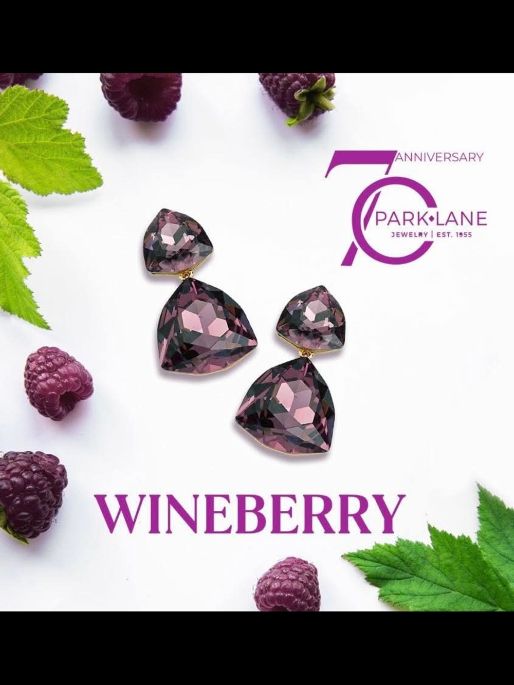 Park Lane Wineberry Faceted Drop Earrings — Deep Berry Purple